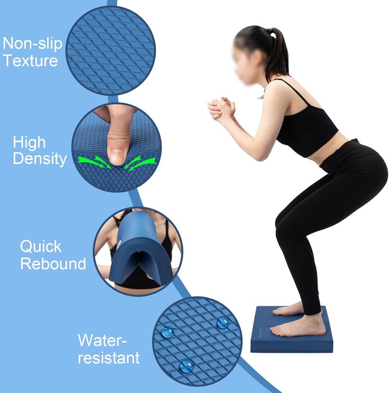 StrongTek Professional Foam Exercise Balance Pad - 15.8" x 13" x 2", High-Density TPE Foam Knee Pad, Non-Slip & Water-Resistant, for Balance Training, Physical Therapy, Yoga, and More - Image 3
